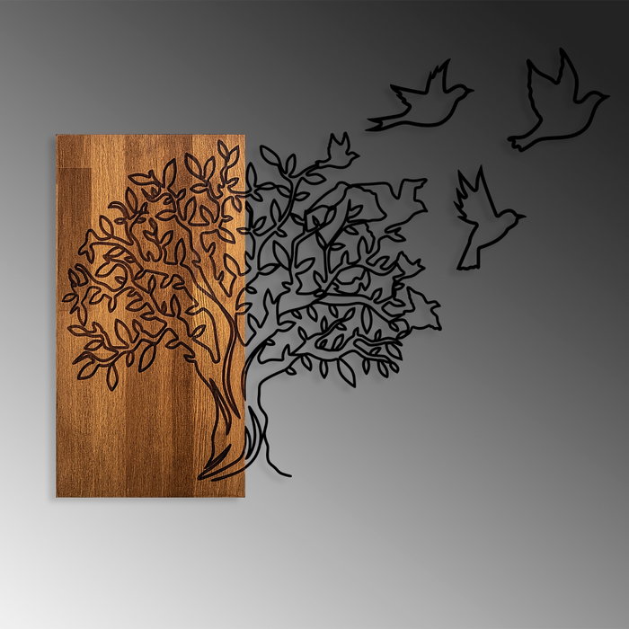 Wallity Tree And Birds 1 - Escultura de Pared de Madera y Metal Wallity Tree And Birds 1 - Escultura de Pared de Madera y Metal
